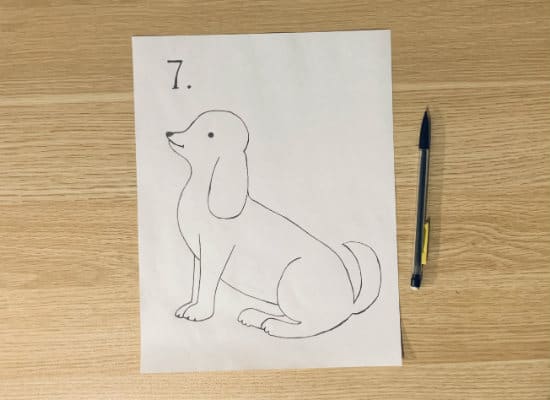 How to draw a dog step 7